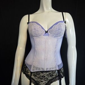 Victoria's Secret Lavender Lace Longline Bustier Bra - 32D